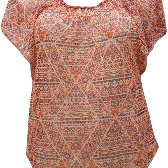 BUNDLE OF 2 | NO BOUNDARIES SHEER LACE TOP W/BATWING SLEEVES | XL {15-17} - Picture 14 of 14